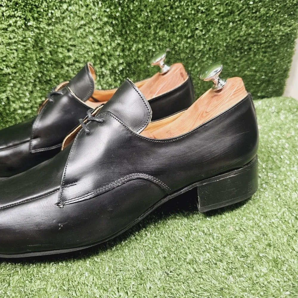 Vintage John‎ Fluevog George Cox Black Leather Dress Shoes Made In England US 12